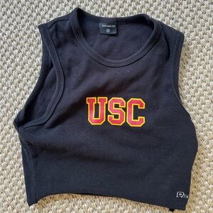 USC Hype and Vice game day crop top black